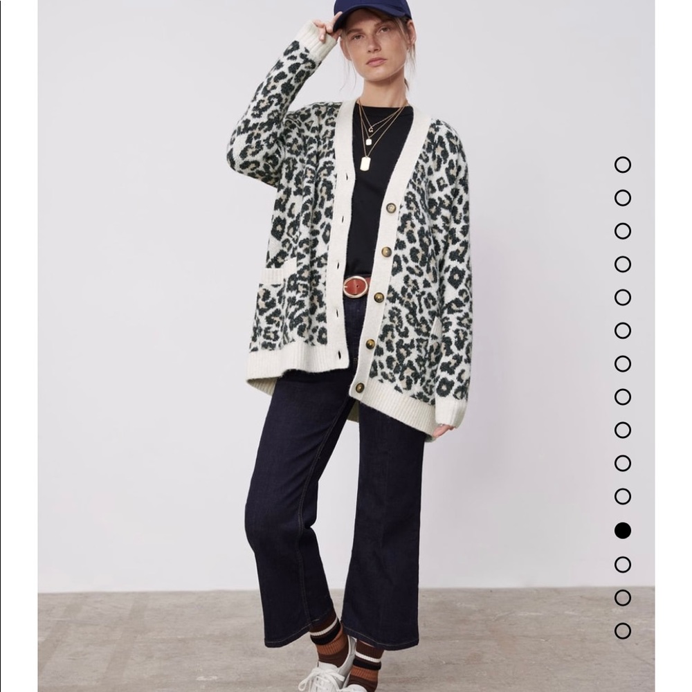 NWOT Zara Knit Cardigan in leopard